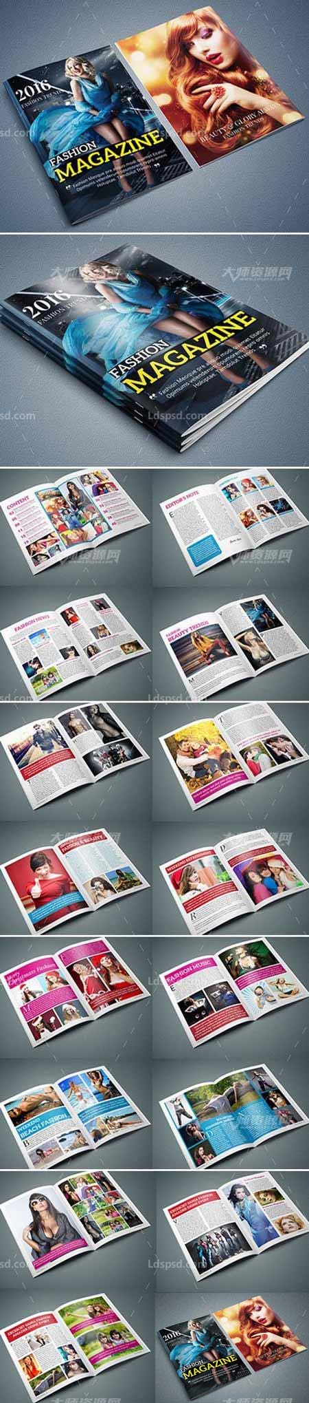 InDesign - 40 Page Magazine Template,indesign模板－商业杂志(通用型/40页)